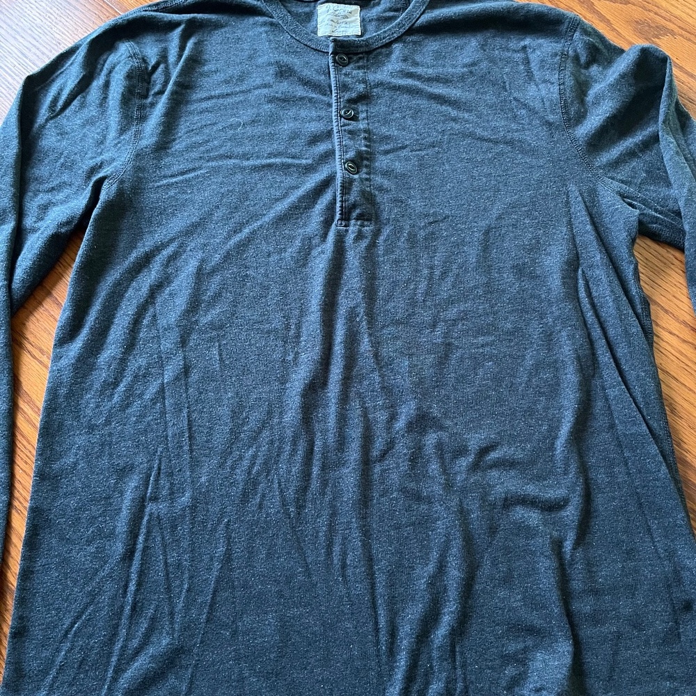 Mens J.Crew Henley shirt  Large  Charcoal